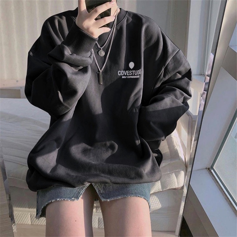 Áo Sweater Tay Dài Cổ Tròn Dáng Rộng Phong Cách Thời Trang Hàn Quốc Cho Nữ | BigBuy360 - bigbuy360.vn