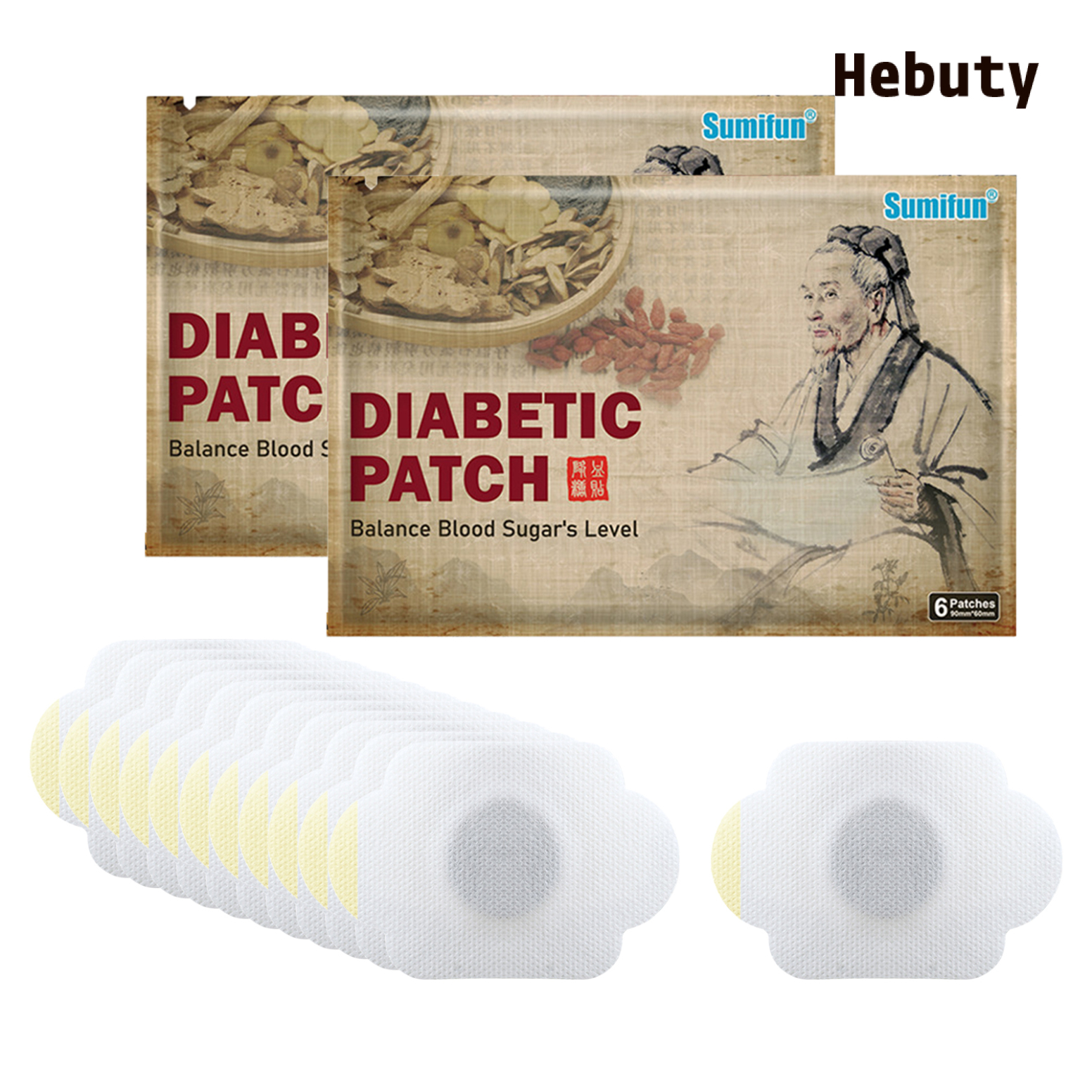 [Home & Living]12 Pcs/2Bag Diabetes Plasters Natural Herbs Diabetic Plaster Diabetes Patch