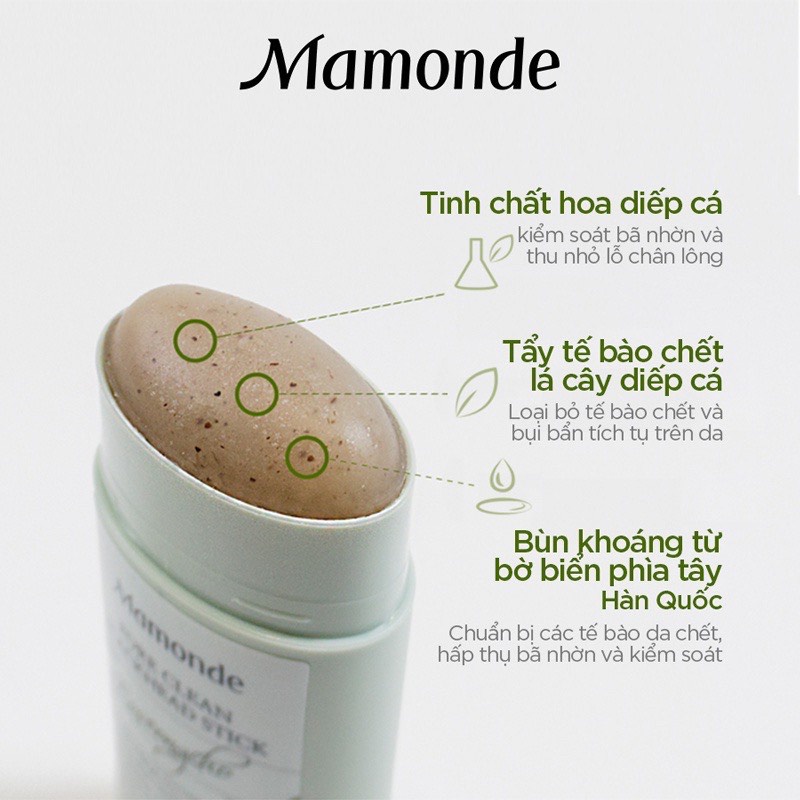 ✅[CHÍNH HÃNG] Thanh Lăn Mụn Đầu Đen Mamonde Pore Clean Blackhead Stick 18G