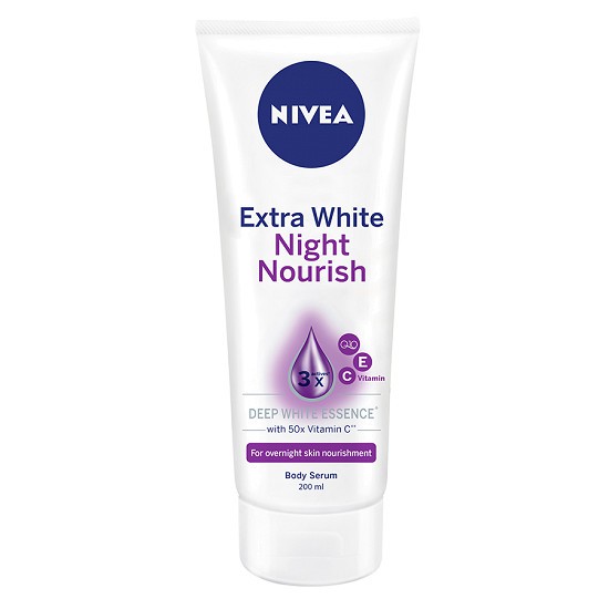 Serum dưỡng thể trắng da ban đêm NIVEA Extra White Night Nourish 200ml