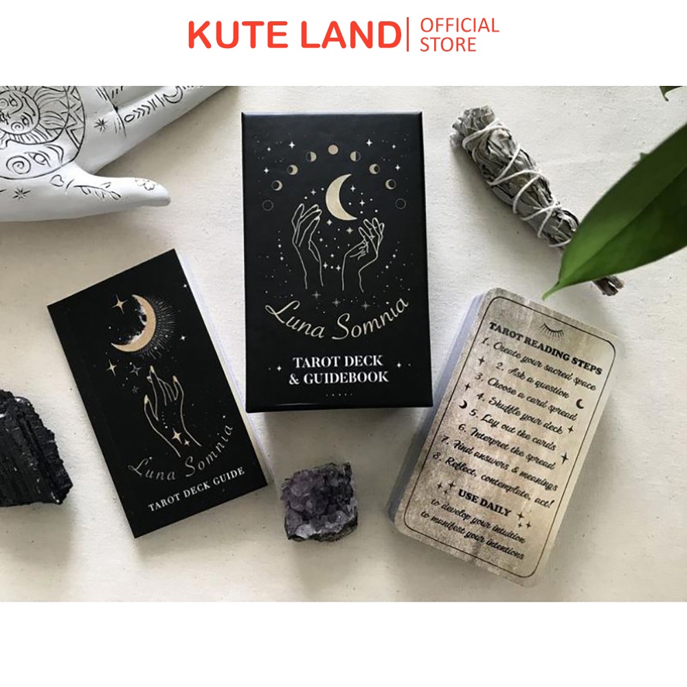Bộ Bài Luna Somnia Tarot 78 Lá Bài 7x12 Cm Tặng Đá Thanh Tẩy S85