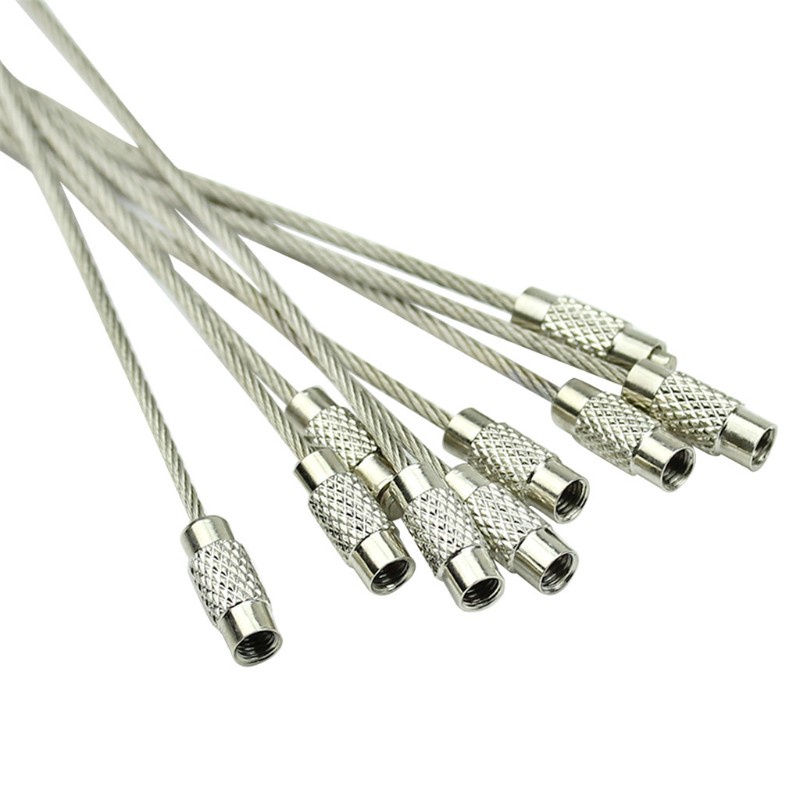Set 10 dây cáp làm móc khóa bằng thép không gỉ tiện dụng
