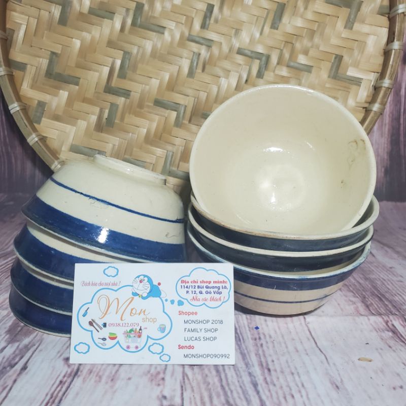 Set 5 Bát Cơm Đá 12*5.5cm. Mẫu Chén Lớn Cái Hàng Loại 2