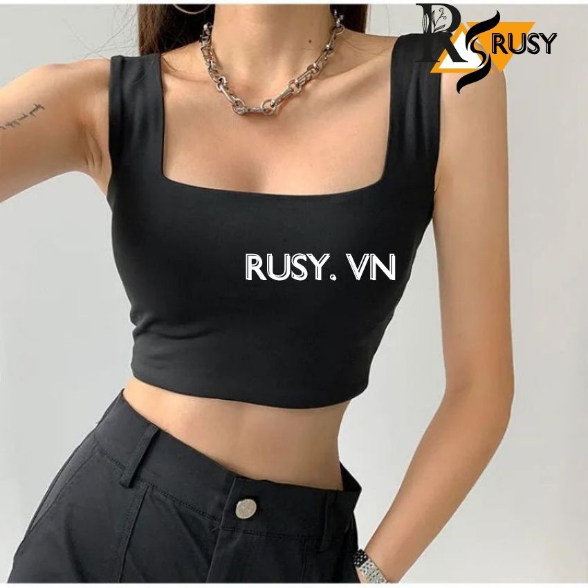 Áo Kiểu Croptop Thiết Kế Basic Dễ Phối Đồ Kiểu Dây Áo Bảng To Chất Borip gân Co giãn Style Sexy Cá Tính