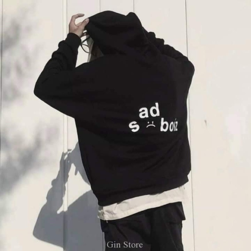 Áo khoác chui đầu hoodie nỉ ngoại in sad boiz unisex ulzzang nam nữ