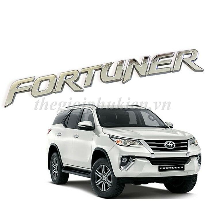 Logo chữ FORTUNER 3D nổi dán trang trí xe Toyota Fortuner .Hàng đẹp