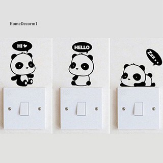 Nhãn dán công tắc cửa sổ trang trí hình gấu trúc hoạt hình đáng yêu