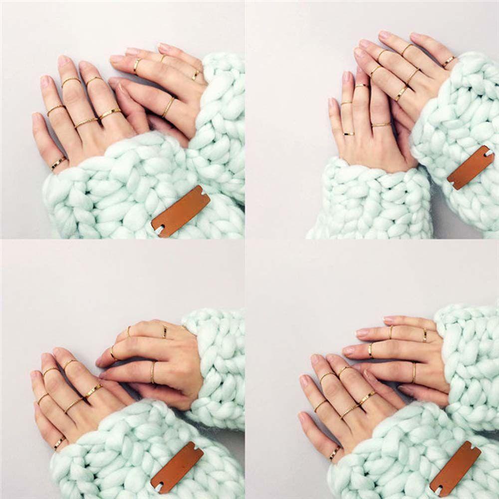 JARRED Set 10 Nhẫn Đeo Khớp Ngón Tay Thời Trang Hàn Quốc