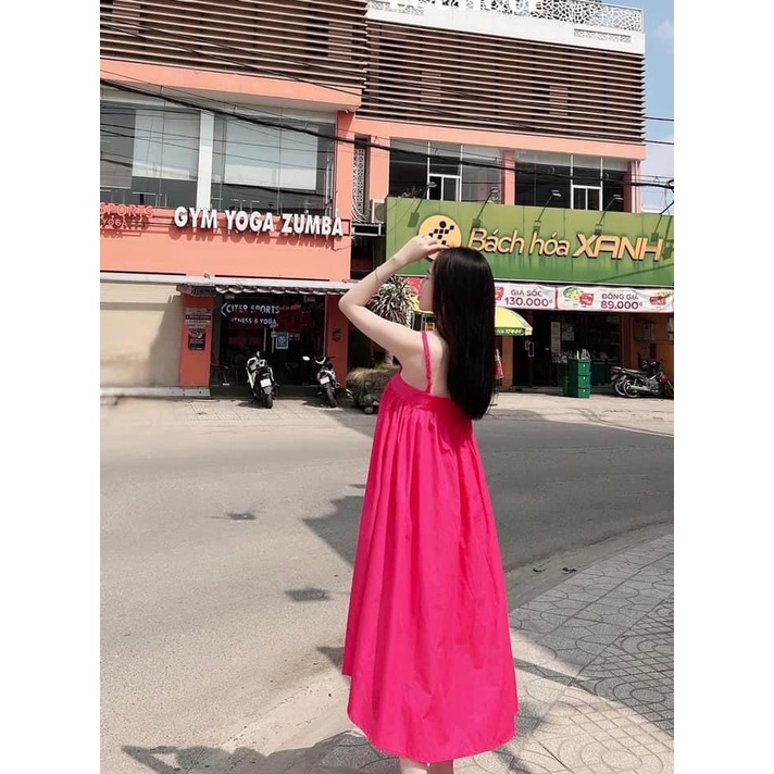 Váy Maxy 2 Dây Cúp Ngực 2 Màu Chất Đẹp Mặc Đi Biển
