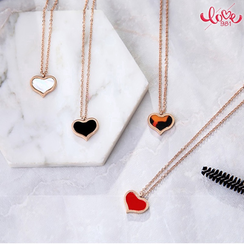 Dây Chuyền Mặt Hình Trái Tim / Cỏ Ba Lá Xinh Xắn Cho Nữ