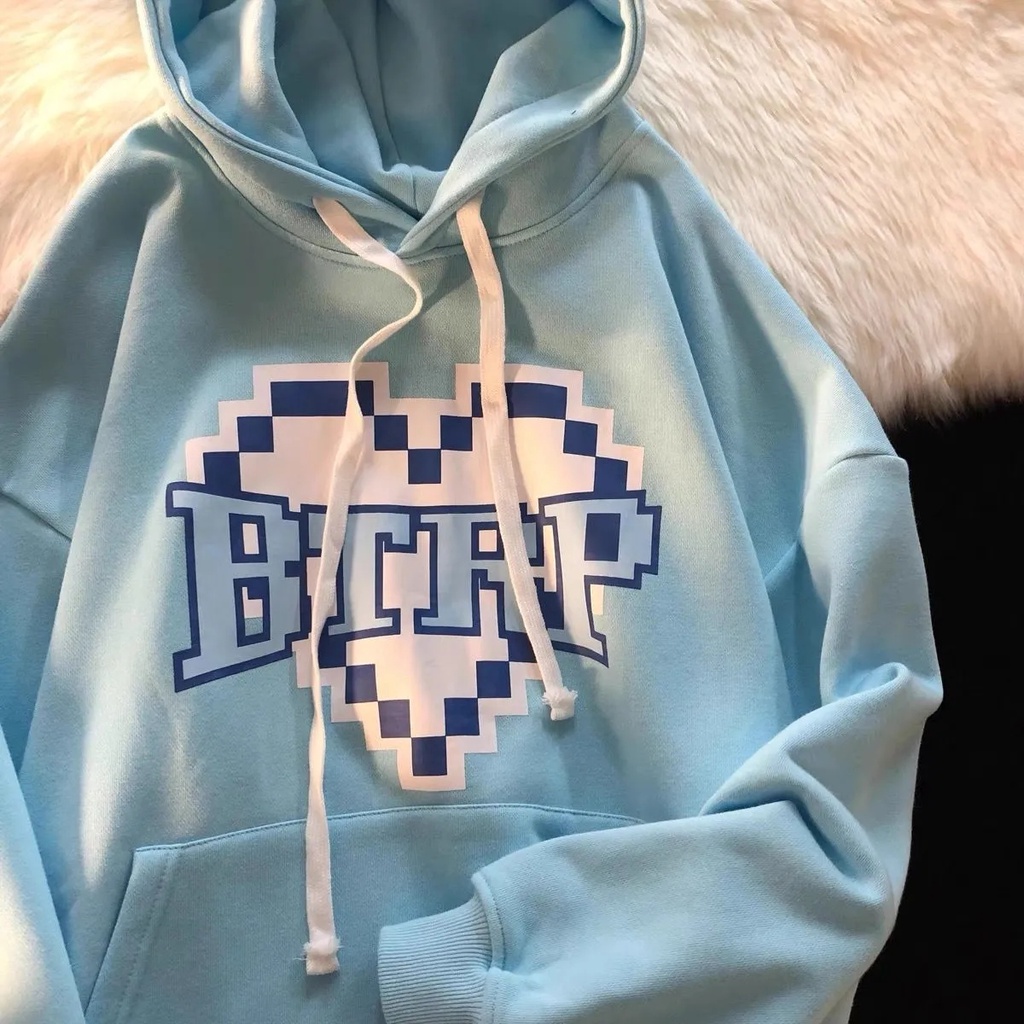 Áo hoodie tay dài phong cách Hàn Quốc thời trang 4 màu tùy chọn size M-2XL