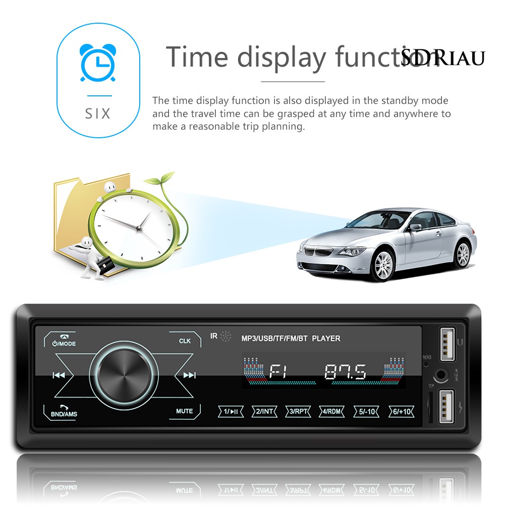 Máy Nghe Nhạc MP3 Bluetooth 1 Din Tiện Dụng Kèm Phụ Kiện Cho Xe Hơi