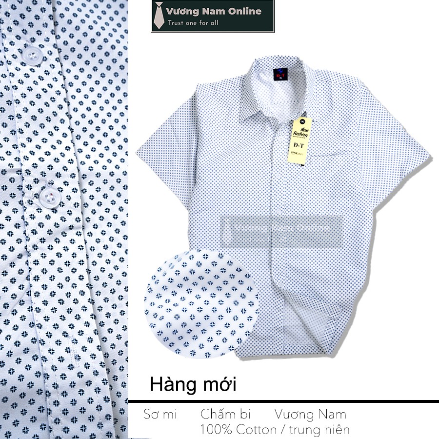 Áo sơ mi nam form rộng trung niên họa tiết ngắn tay vải cotton VN14F | BigBuy360 - bigbuy360.vn