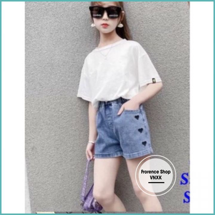 Quần Short Jean Co Giãn 4 Chiều Bé Gái 2-8 Tuổi - Quần Jeen Trẻ Em Size Từ 12- 30 Kg