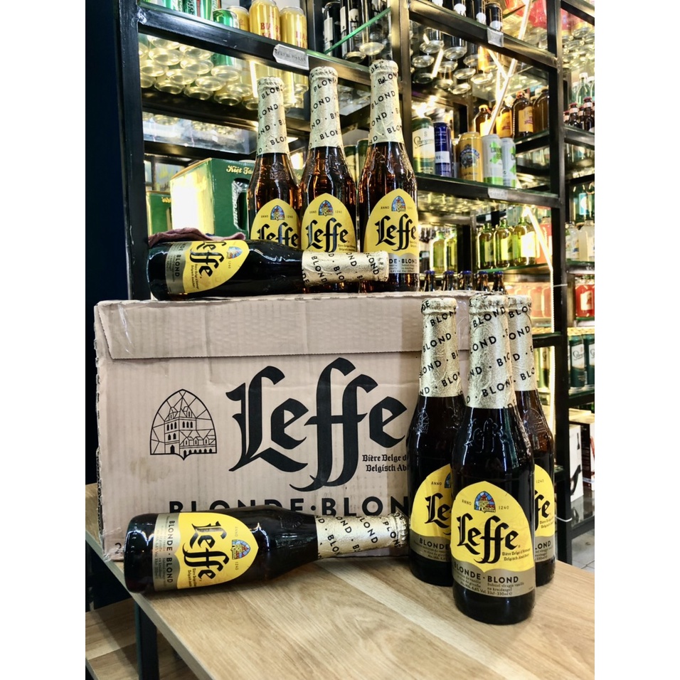 Bia Leffe vàng Blond 6,6% (vàng)  – 24 chai 330ml - [ Ship Siêu Tốc HCM ]