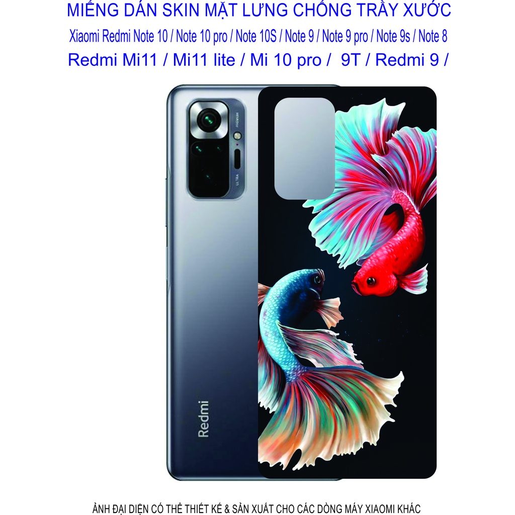 Miếng Dán Skin 3D Xiaomi Redmi note 10 / note 10pro / note 10s/ note 9/ note 9pro/ note 8/ mi 11/ mi 11lite/ mi 10pro/ 9