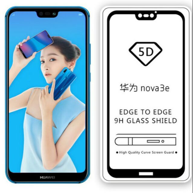 Kính phủ 5D huawei nova 3e