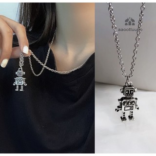 Vòng Cổ Thiết Kế Dây Xích Mặt Hình Robot Độc Đáo Thời Trang Unisex
