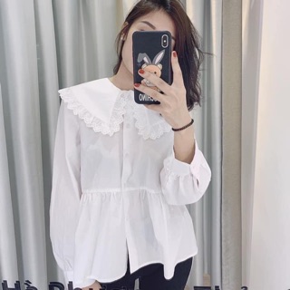 Áo sơ mi babydoll tay bồng cách điệu zara