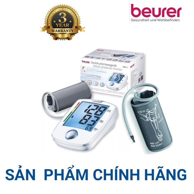 Máy đo huyết áp ,máy đo huyết áp bắp tay BEURER BM44 kèm adapter cảnh báo rối loạn nhịp tim bảo hành 36 tháng