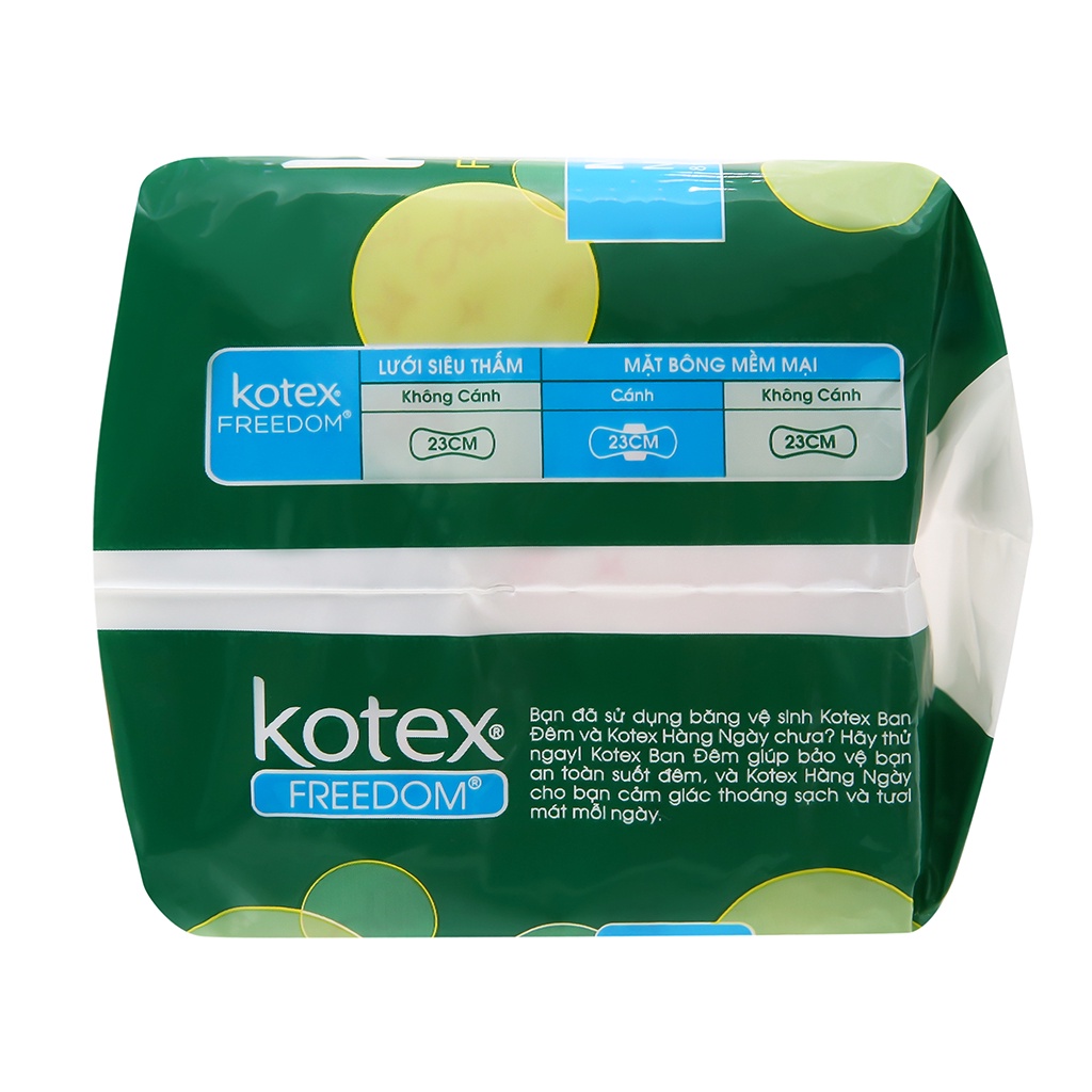 Băng vệ sinh dày có cánh Kotex Freedom gói 8 miếng x 23cm