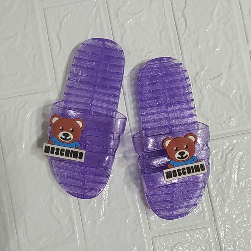 Dép trẻ em Moschino gấu ánh kim tuyến cho bé siêu dễ thương êm chân