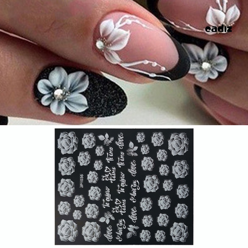 Miếng Dán Trang Trí Móng Tay Chuyển Đổi Màu Trắng Hình Bướm/ Mặt Trăng