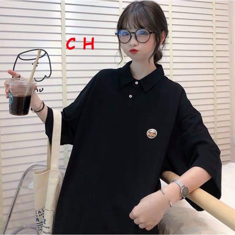 Áo polo lô gô cún cotton CH12