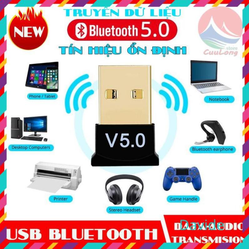 thiết bị tạo bluetooth cho máy tính PC laptop 5.0 LOẠI TỐT bắt sóng cực khỏe và ổn định usb bluetooth 5.0