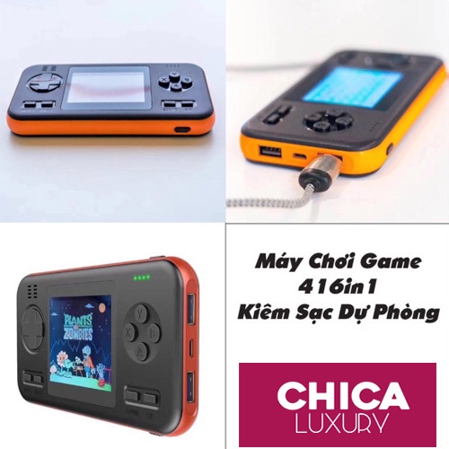 Máy chơi game 416 game kiêm sạc dự phòng 8000 MAH - Sạc dự phòng kiêm máy chơi game 416 trò nhỏ gọn,rất tiện lợi