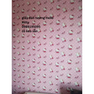 GIẤY DÁN TƯỜNG HELLO KITTY ĐẬM