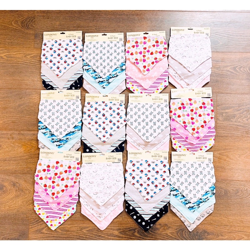Set 4 Yếm dính dày ấm dư sịn baby bib