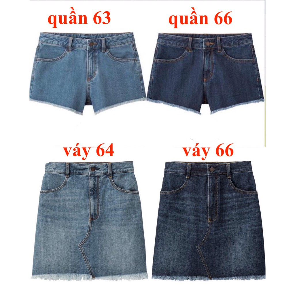 Hàng có sẵn chân váy và quần sóc bò GU.