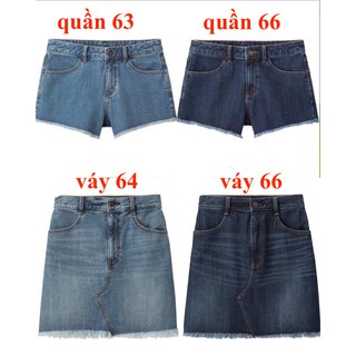 Hàng có sẵn chân váy và quần sóc bò GU.