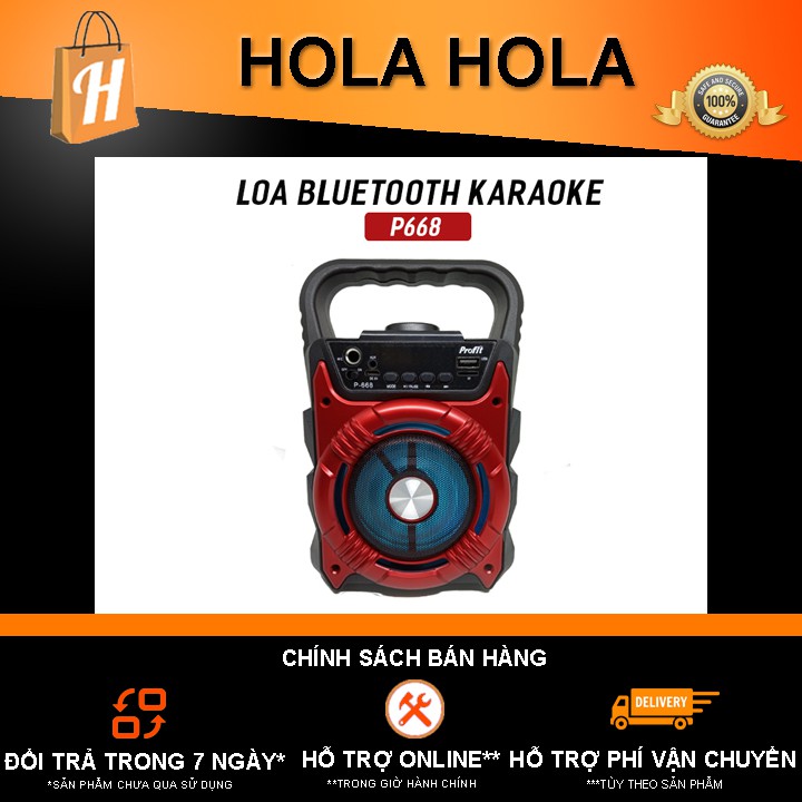 Loa Bluetooth Karaoke P668 tặng kèm micro Karaoke có dây