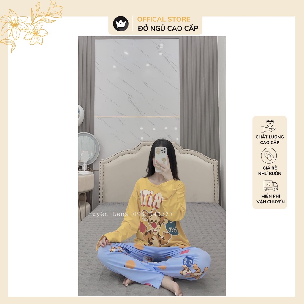 Bộ đồ nữ chất cotton hình dễ thương,chất vải mềm mại thoáng mát | BigBuy360 - bigbuy360.vn
