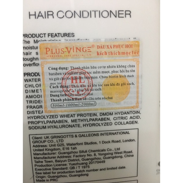 Dầu gội xả phục hồi mọc tóc collagen 1000ml hương thơm nước hoa