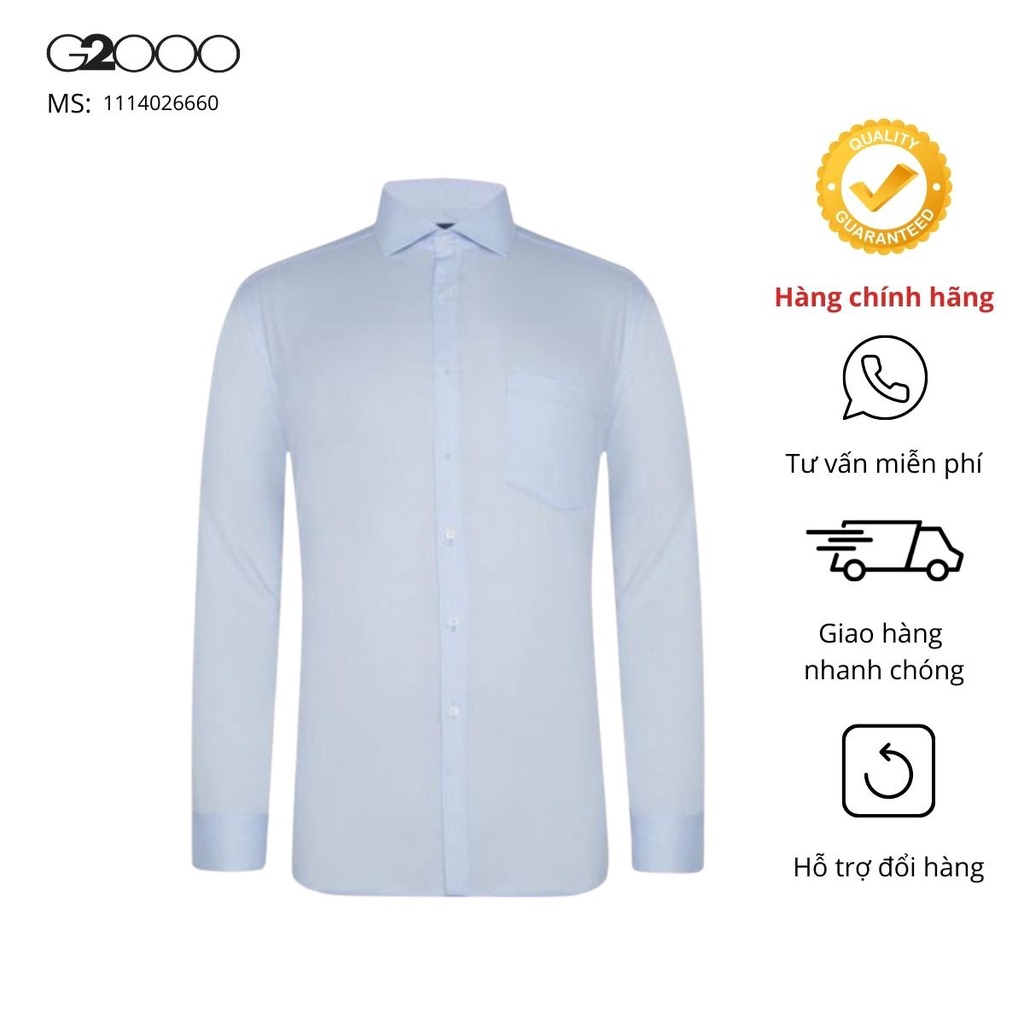 Áo Sơ Mi Nam Smart Fit G2000  Tay Dài Màu Xanh