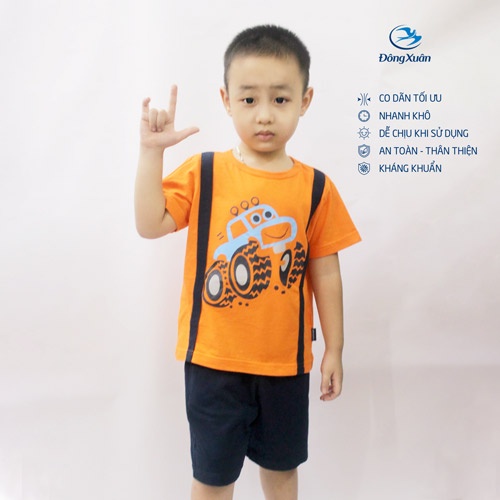 Bộ quần áo cộc tay bé trai xuân hè Dệt Kim Đông Xuân AQ6282