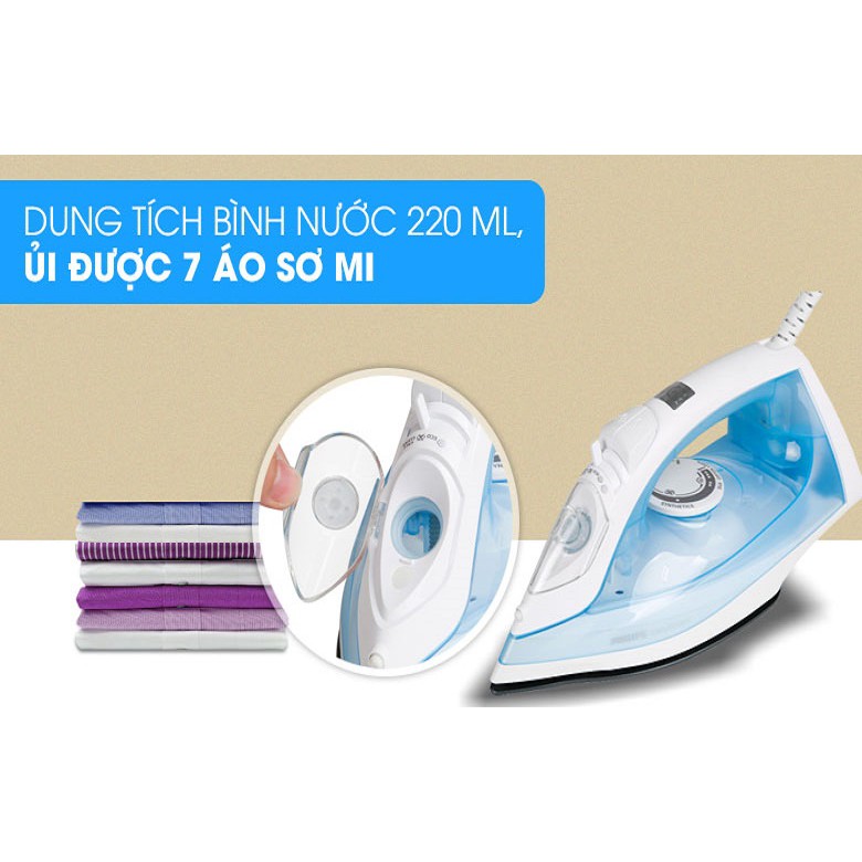 [Mã 154ELSALE2 giảm 7% đơn 300K] Bàn ủi hơi nước Philips GC1740/20 - Hàng chính hãng