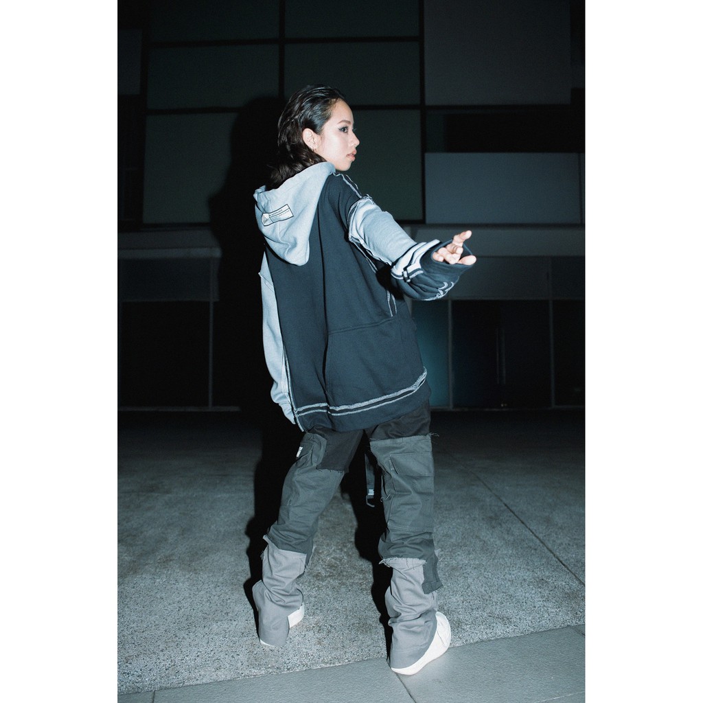 ÁO HOODIE XÁM ĐEN RÁP AZIER | BigBuy360 - bigbuy360.vn