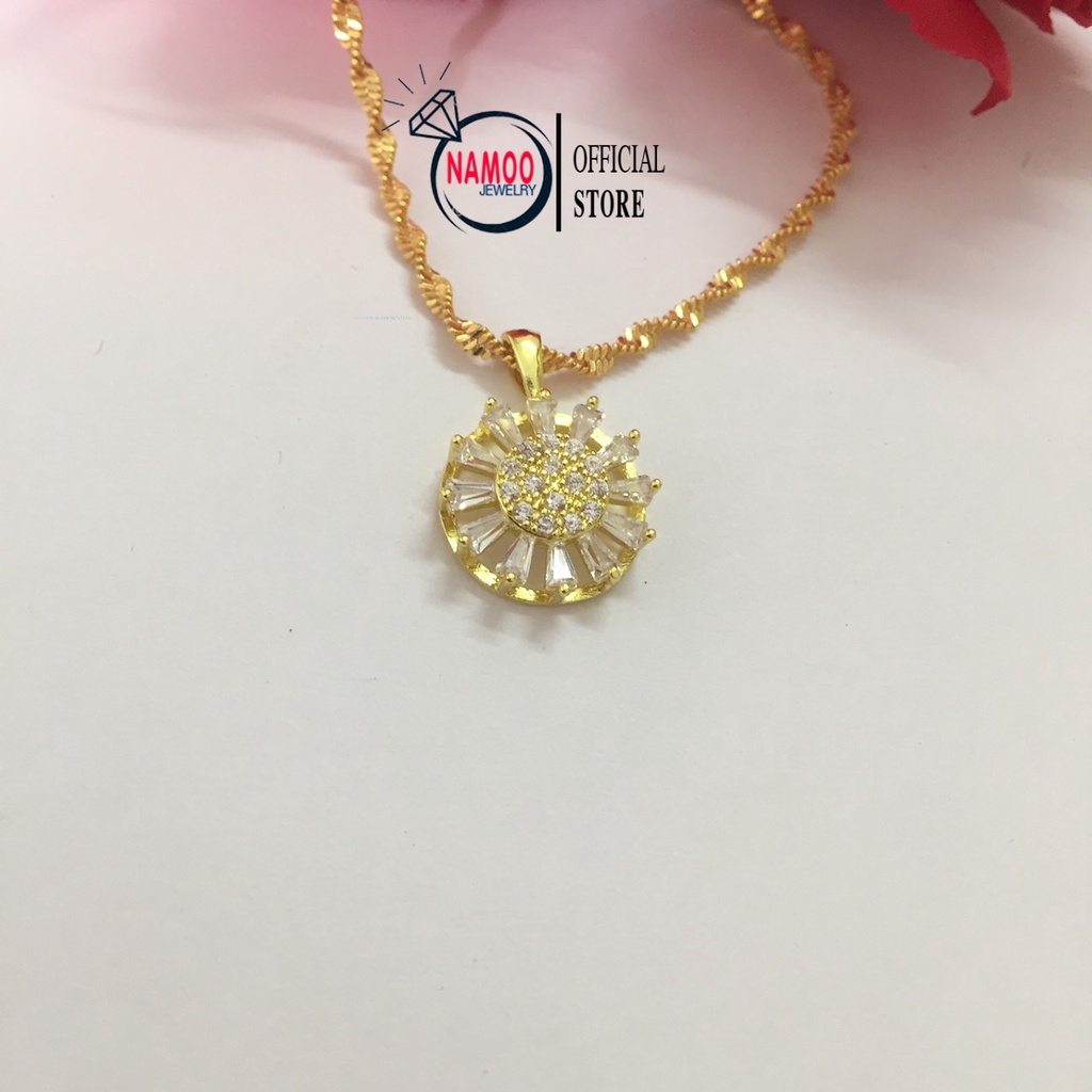 Vòng Cổ Mạ Vàng Cao Cấp, Mặt Dây Chuyền Nữ Đính Đá V508 Namoo Jewelry