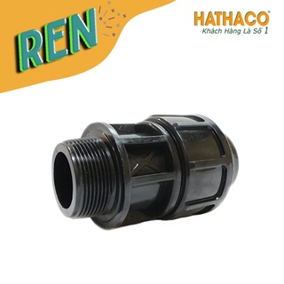 Măng sông 20 ren ngoài 20 - 25 - 32 hathaco nối ống hdpe