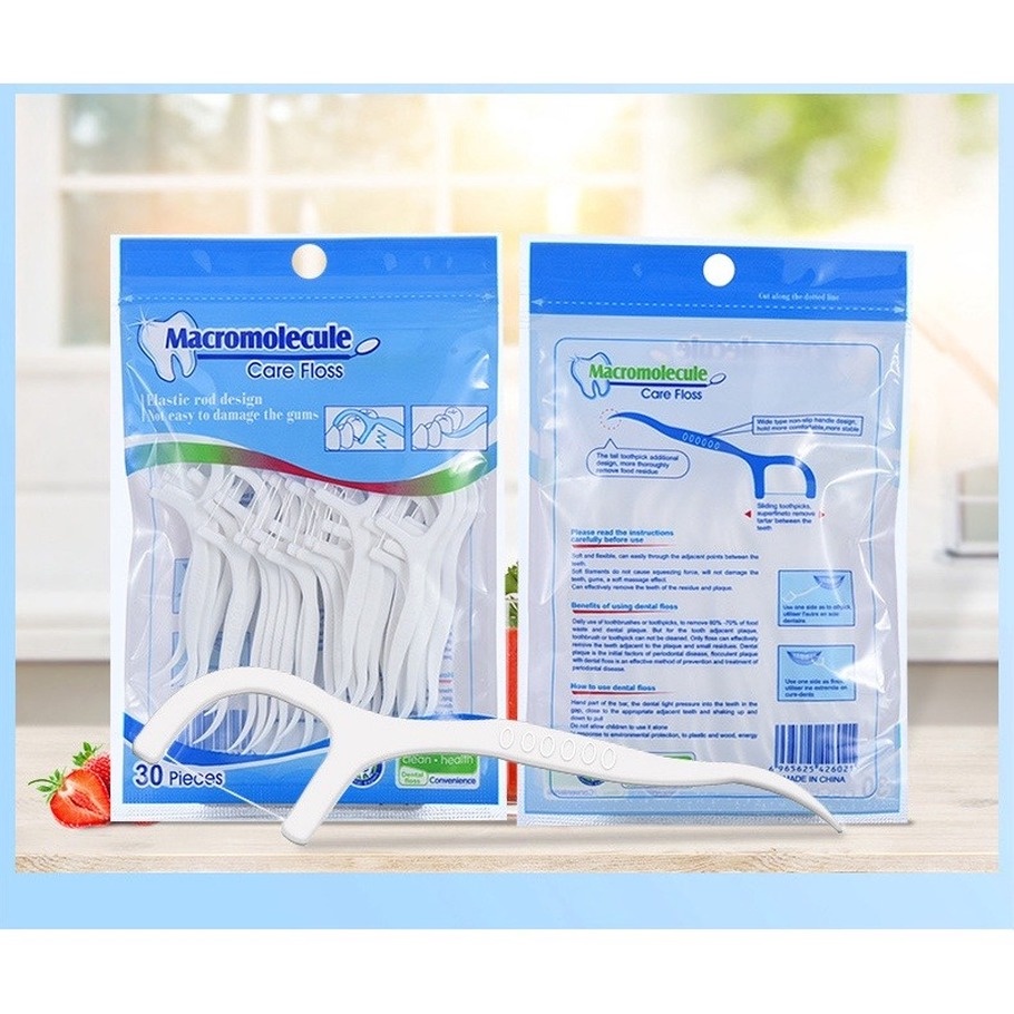 Set 30 Tăm Chỉ Nha Khoa Làm Sạch Răng Miệng Chất Lượng Cao
