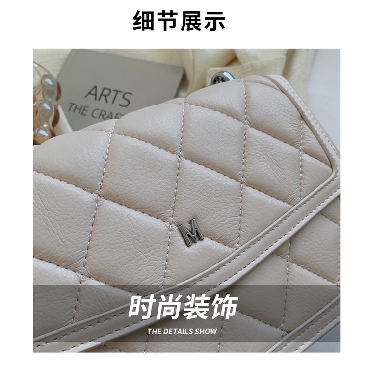 Túi Đeo JASMIN NOIR Chéo Dáng Vuông Nhỏ Họa Tiết Sọc Caro Phối Dây Xích Thời Trang Trẻ Trung Cho Nữ