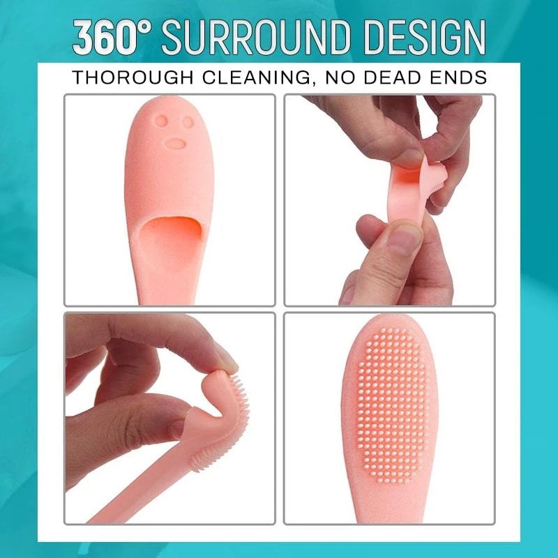 Bàn Chải Silicone Mềm Đeo Ngón Tay Chăm Sóc Răng Cho Thú Cưng