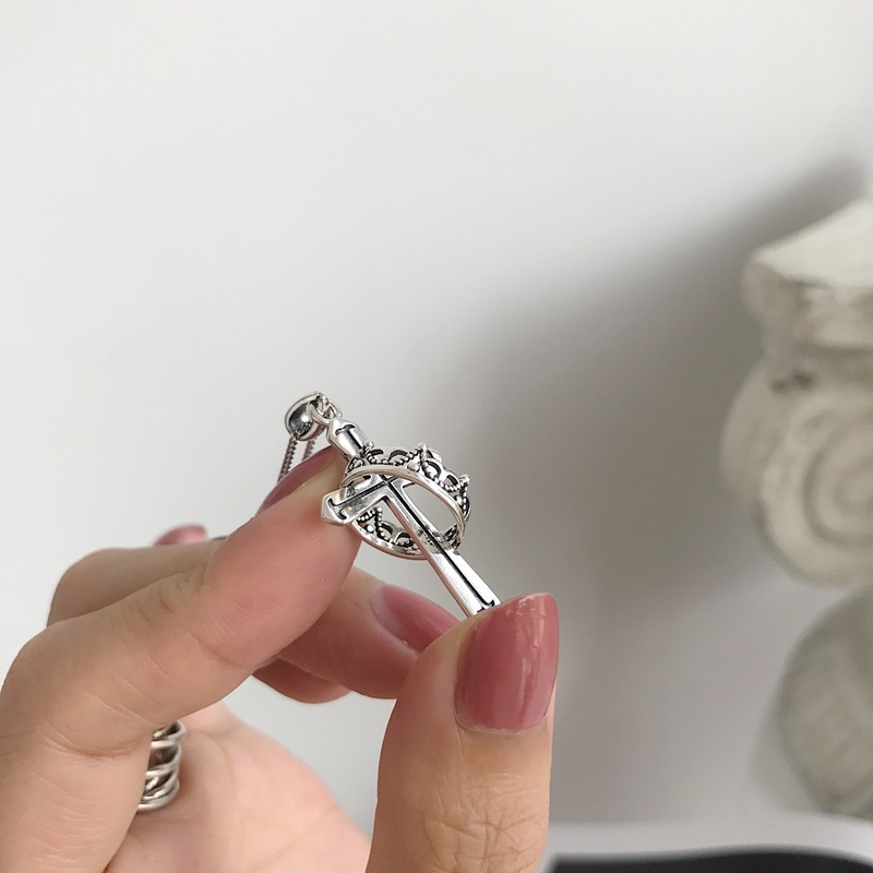 [Ảnh thật] Dây Chuyền Nam/ Nữ ERASHOP 077145 - Chữ Thập Kèm Nhẫn Cá Tính, Cool Ngầu, Rẻ Đẹp