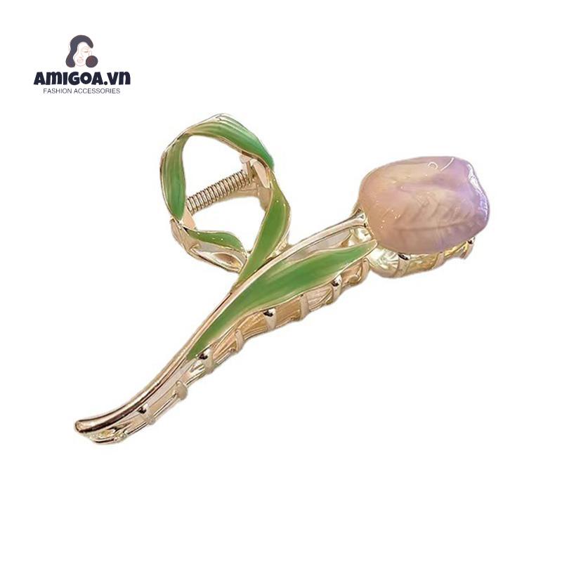 Kẹp Tóc Hoa Tulip Bằng Kim Loại Chất Lượng Cao Cho Nữ