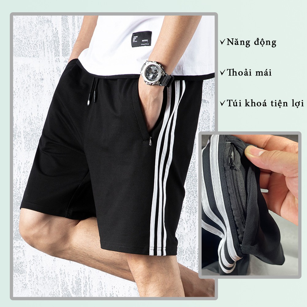 Quần đùi nam❤️SALE❤️Quần short nam 3 sọc thể thao chất kiệu cao cấp thoáng mát không xù cho mùa hè | BigBuy360 - bigbuy360.vn