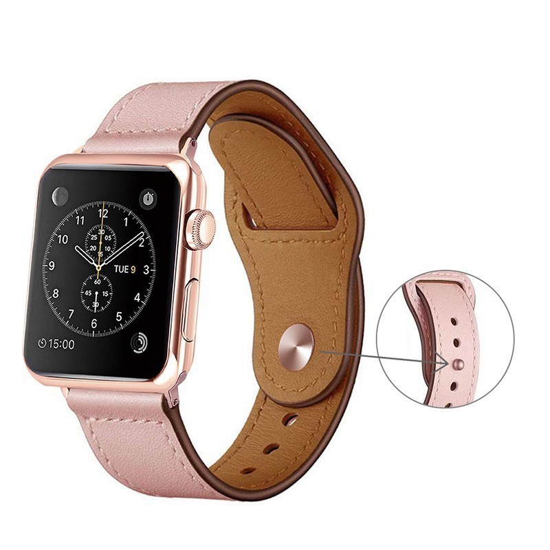 Dây Đeo Bằng Da Thật Cho Đồng Hồ Thông Minh Apple Watch Series 6 / Se / 5 / 4 / 3 / 2 / 1 Iwatch 38mm 40mm 42mm 44mm